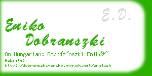 eniko dobranszki business card